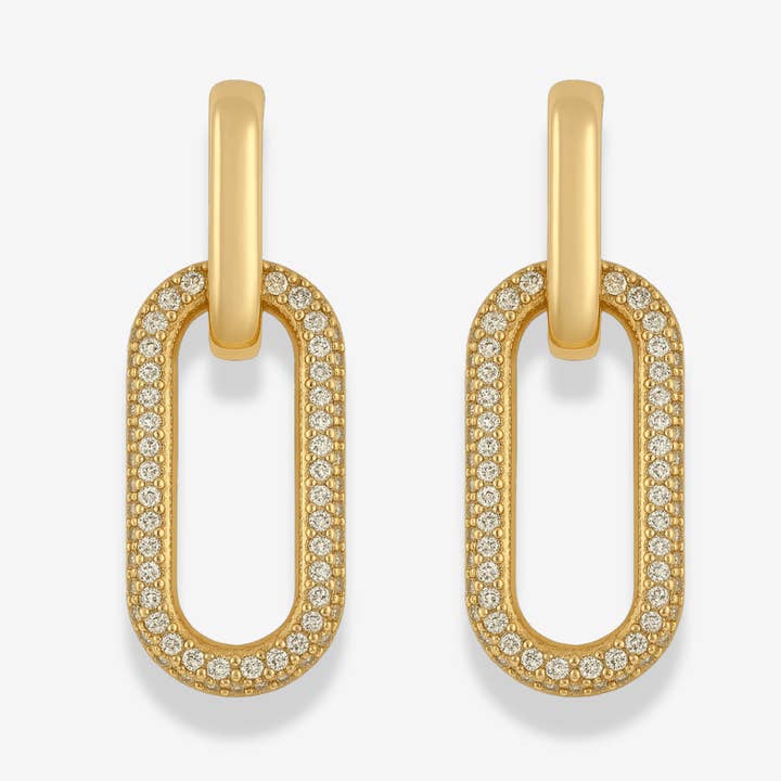 Argolas 2-em-1 Banhadas a Ouro com Charms Removíveis de Pavé CZ | 15m por atacado de XO Hanalei