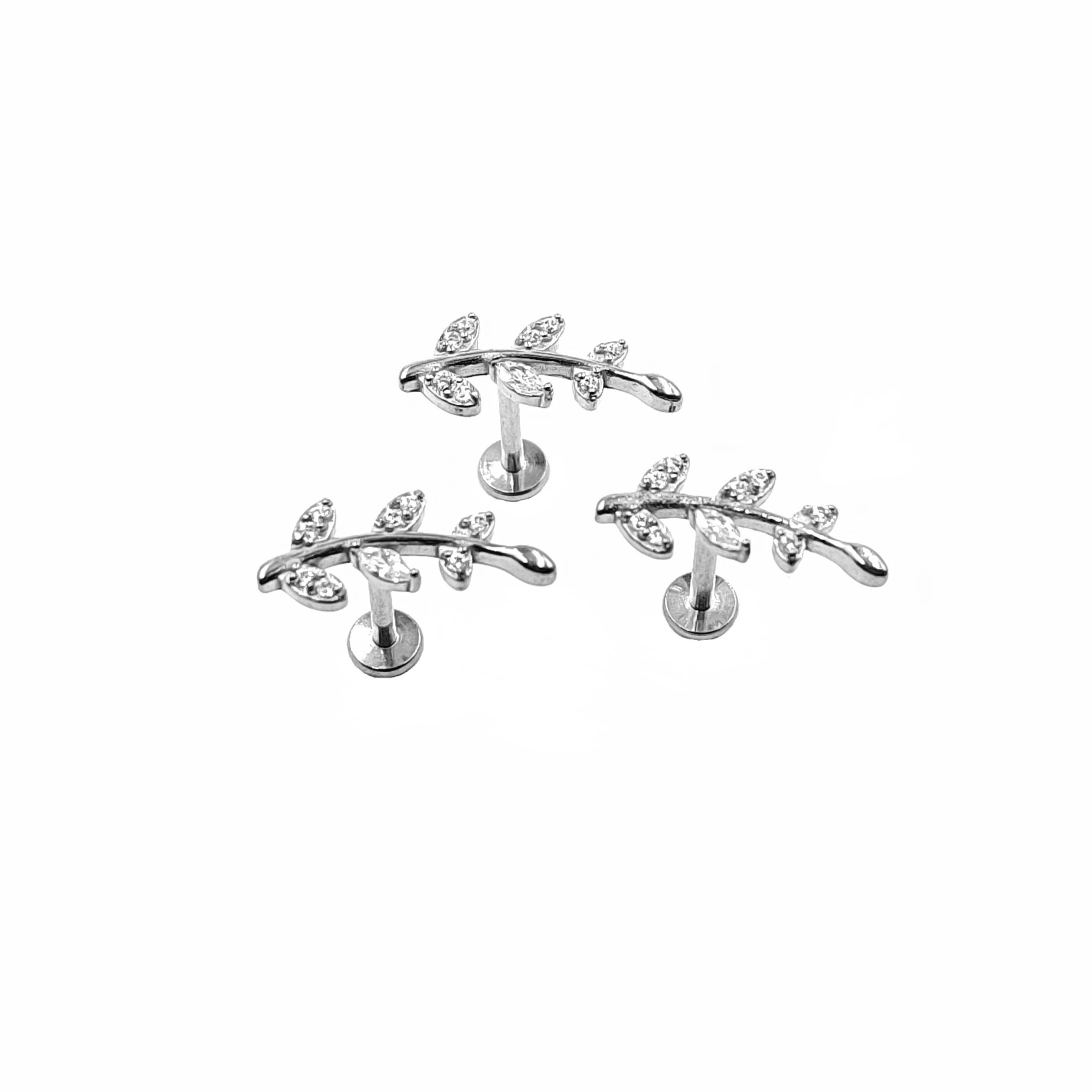 MYLENE ET FELIX - Wholesale Single Earring - Steel leaf piercing0