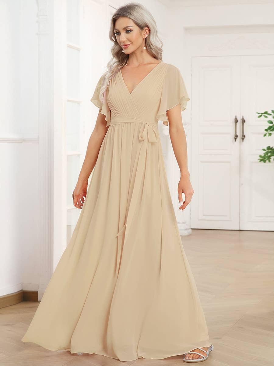 Ever-Pretty - Vente Robe – femme - Robes de soirée à volants à manches courtes exclusives B2B65