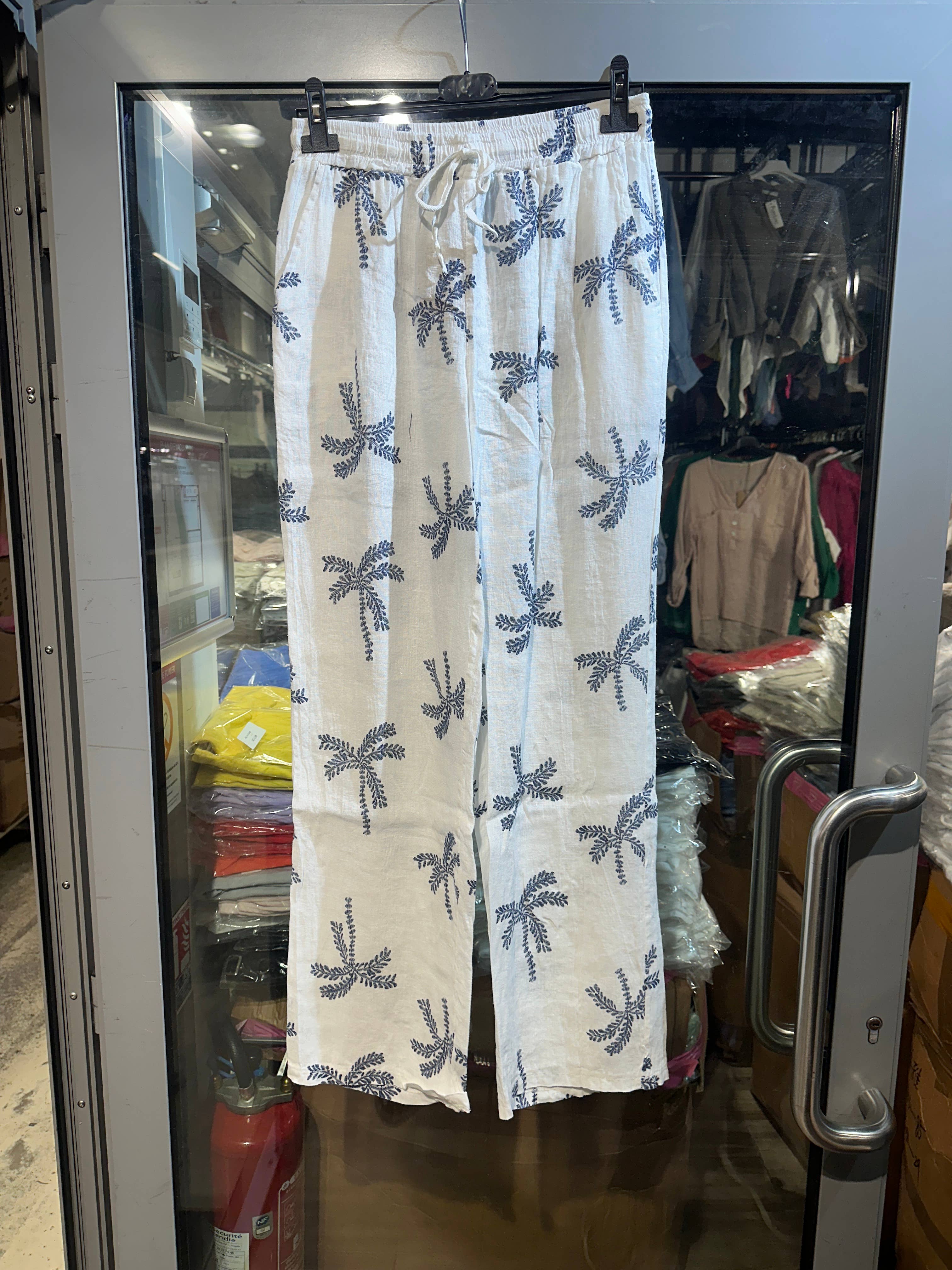 LÉA & LUC - Vente Pantalon – femme - Pantalons imprimé en 100% Lin REF.821811