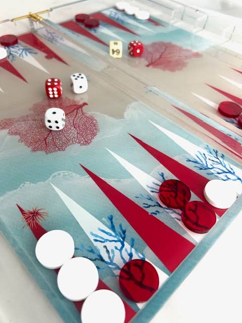 Game, Backgammon, Coral for wholesale by Maven Home