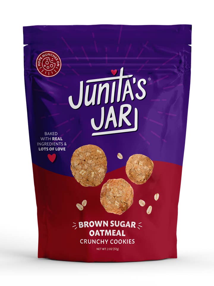 2oz Mini Cookie Snack Pack, Brown Sugar Oatmeal for wholesale by Junita’s Jar