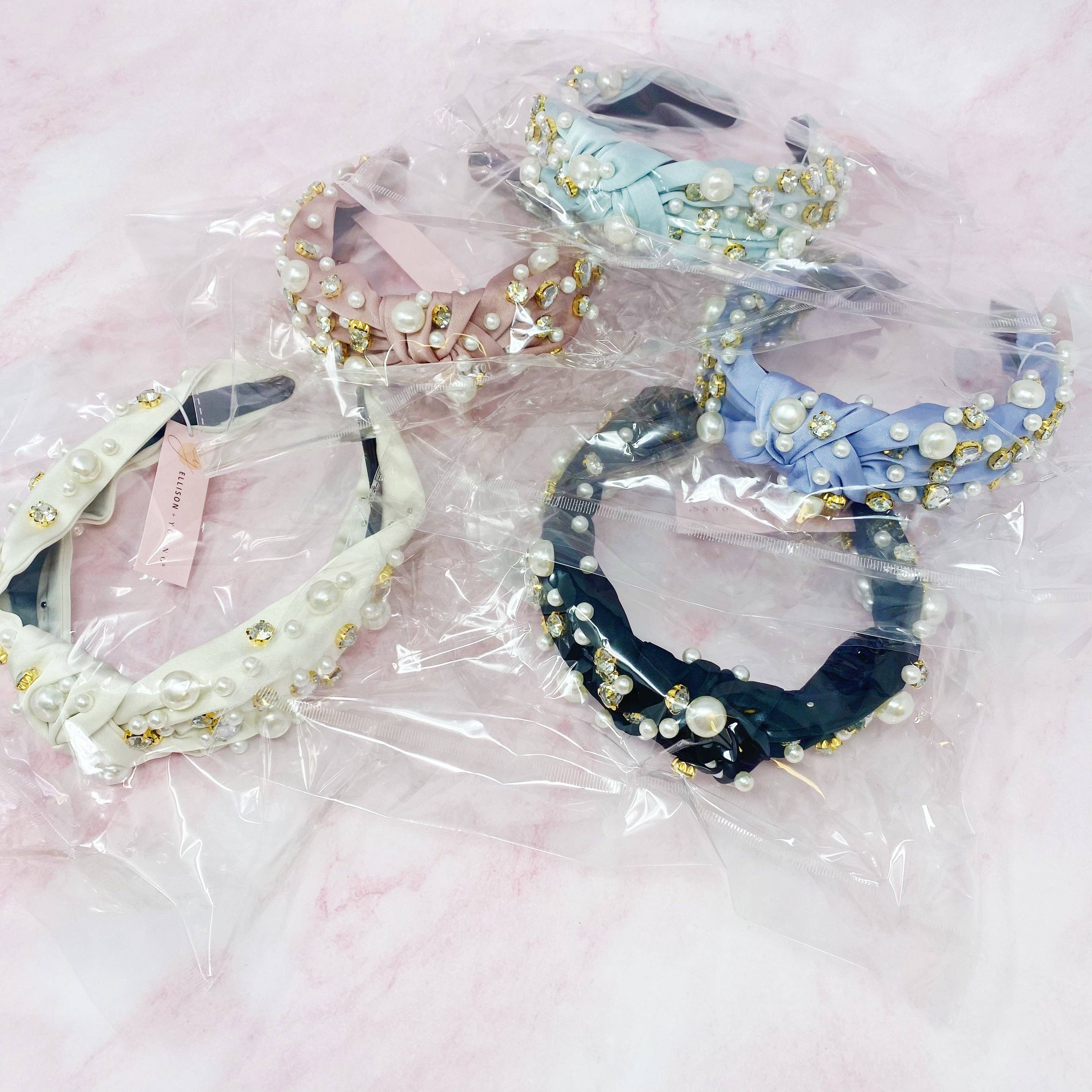 Ellison+Young - Wholesale Fashion Headband - Women's - My Winslet Jeweled Satin Headband3