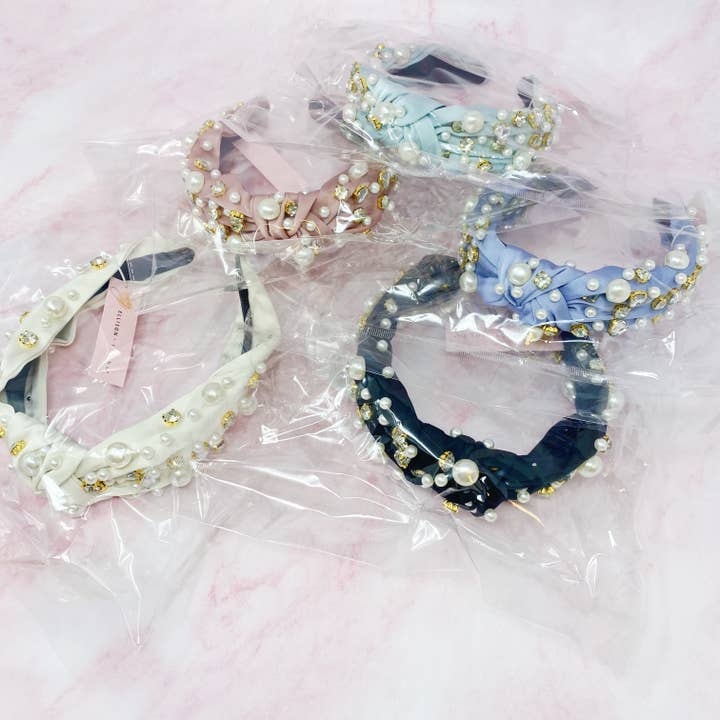 Ellison+Young - Wholesale Fashion Headband - Women's - My Winslet Jeweled Satin Headband3