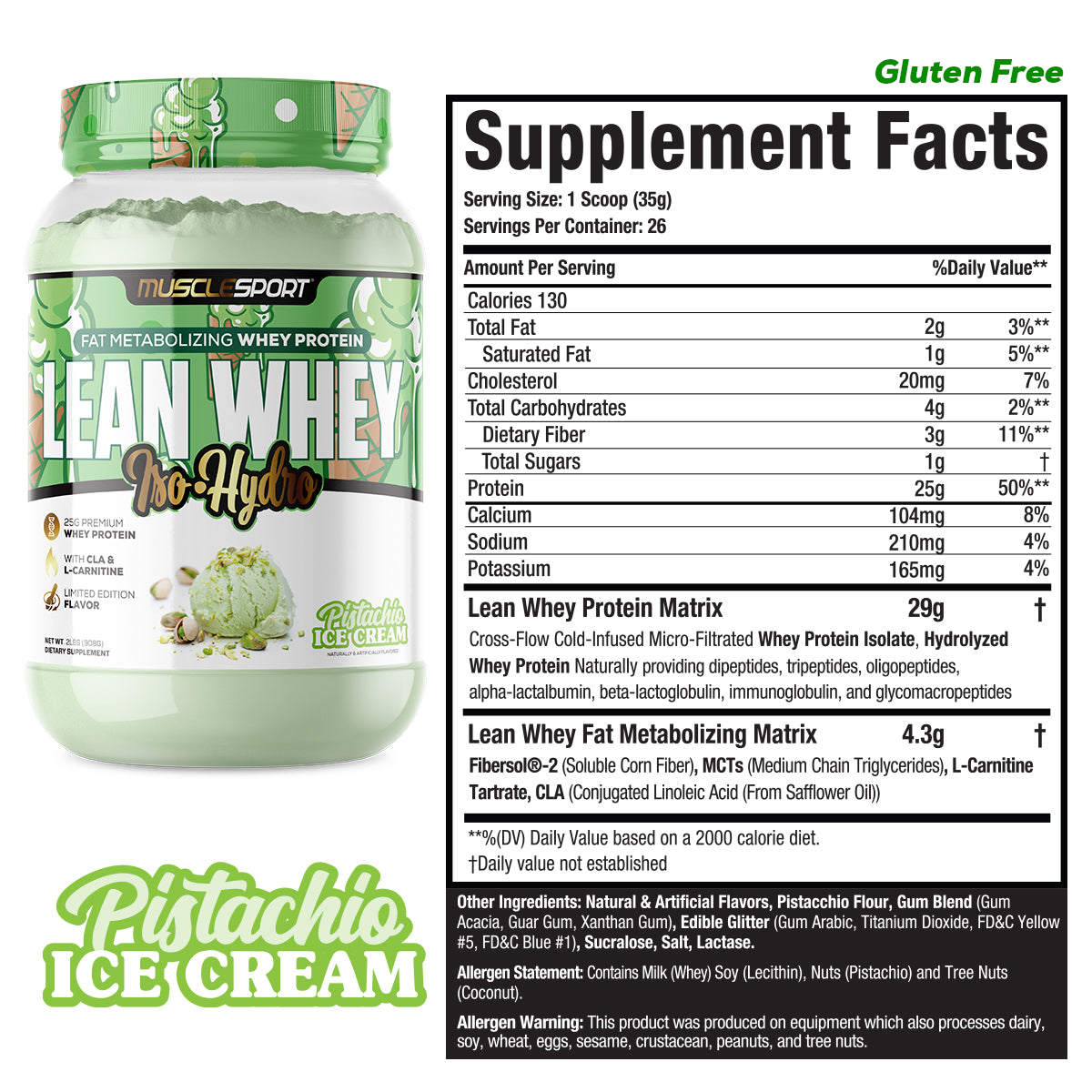 MuscleSport - Wholesale Protein/superfood powder - Lean Whey® Iso Hydro Gourmet Protein 2lb - Limited Edition70