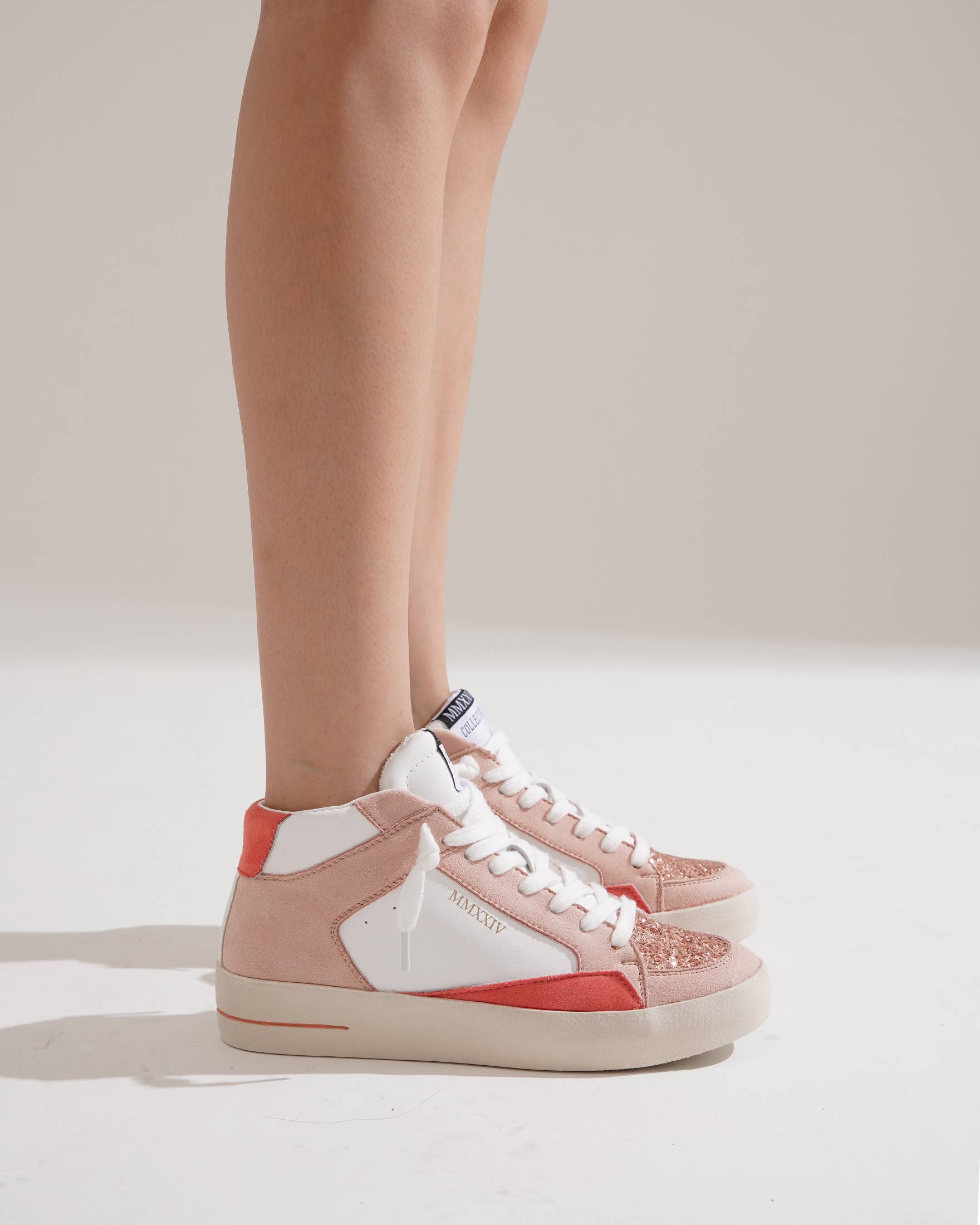 CEREZA - Wholesale Lifestyle Sneakers - Women's - Women's High-cut Platform Sneakers with with glitter detail26