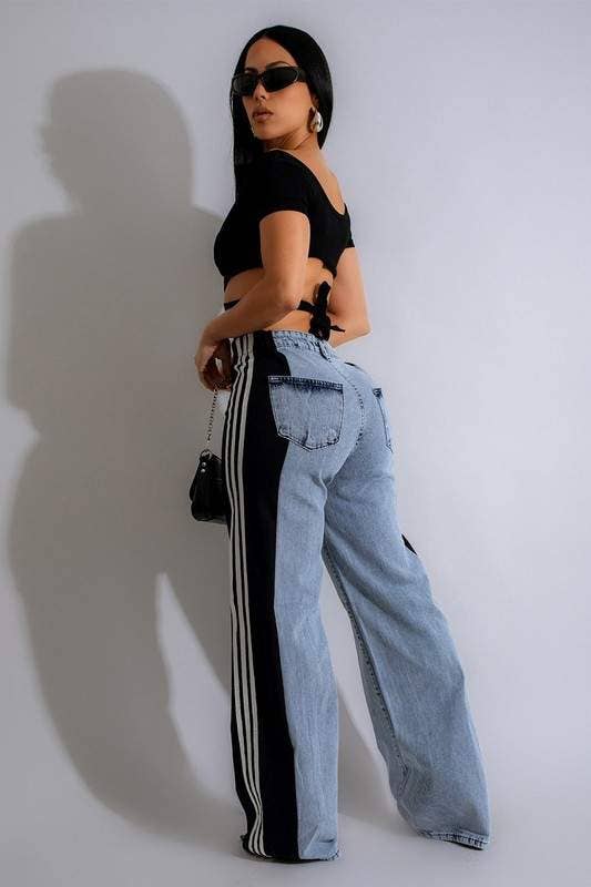 Queen Fashion - Wholesale Jeans - Women's - two tone denim long pants5