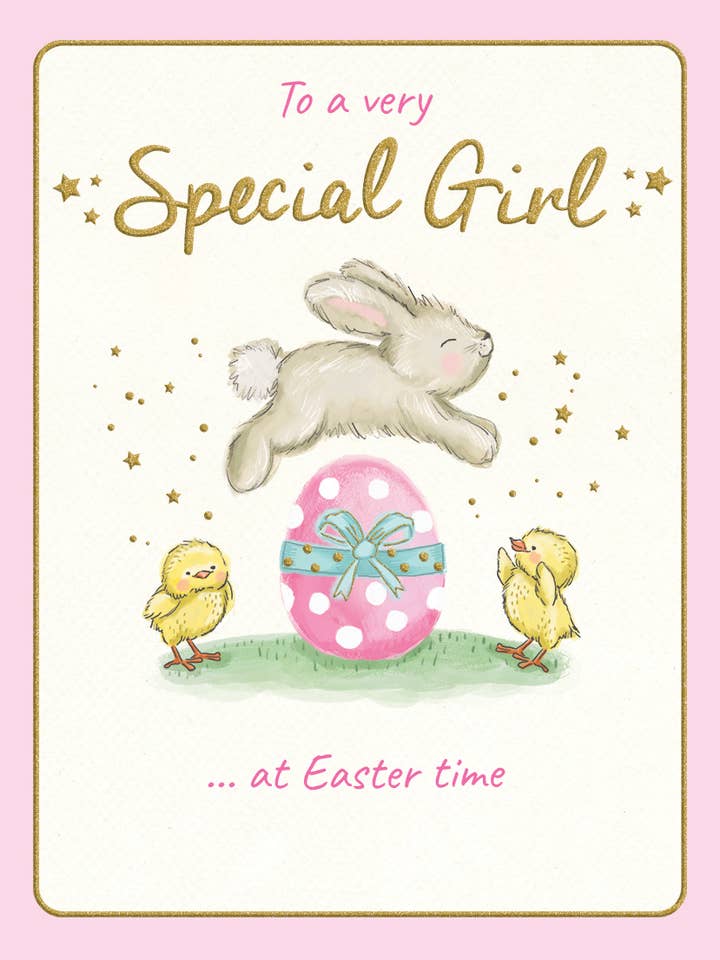 Easter Card, Special Girl, Bunny & eggs for wholesale by Piccadilly Greetings