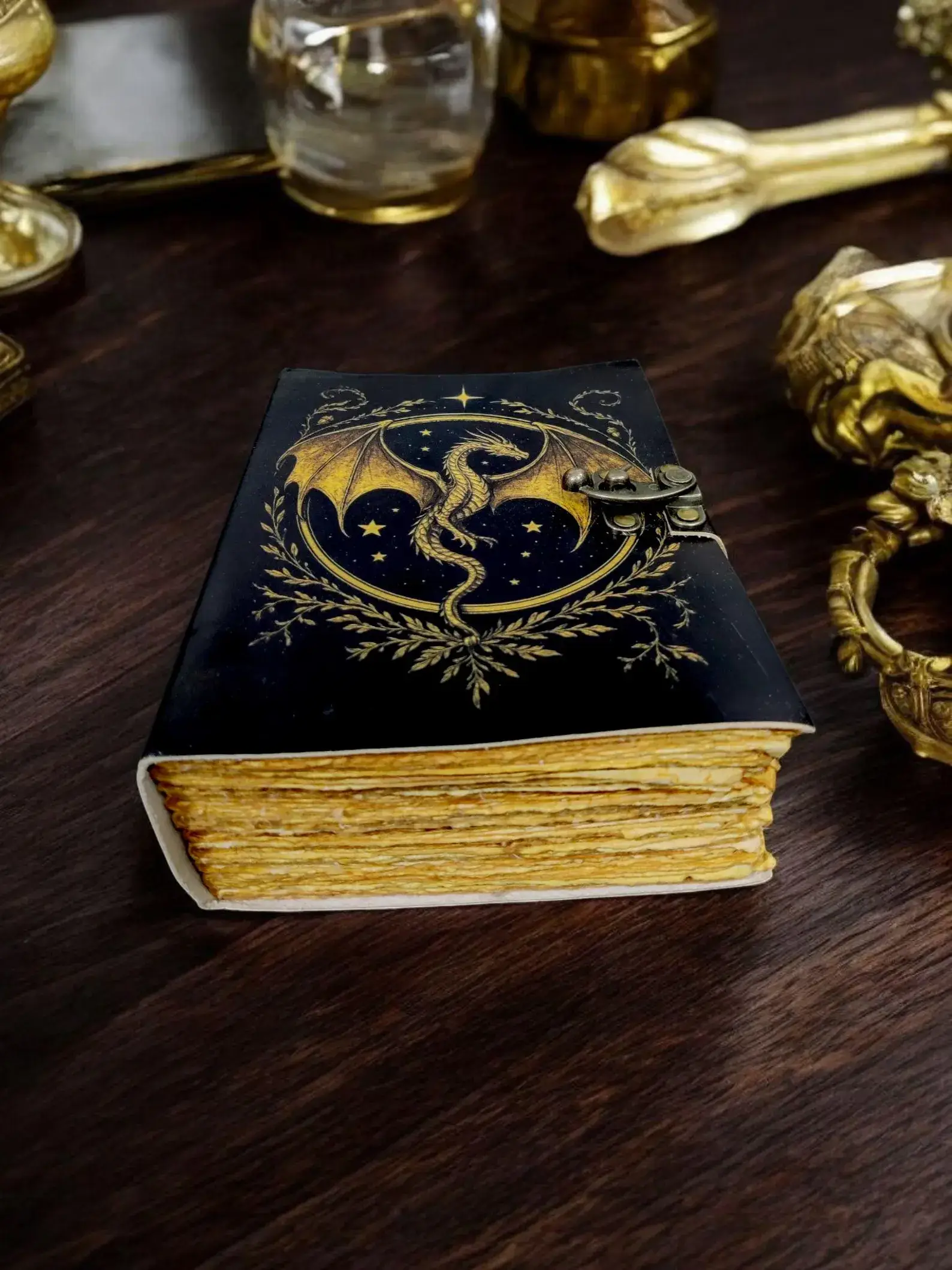 MNM HANDICRAFTS – Engroshandel Dagbog – Drage Wicca Stor Grimoire Vintage læderjournal1