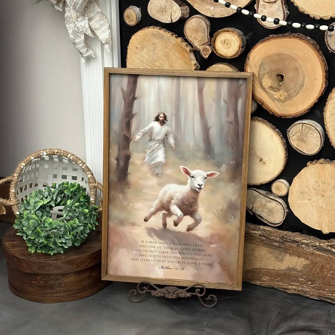 Hangout Home - Wholesale Art Print - Jesus Chasing the Lost Sheep - Scripture Wall Art1