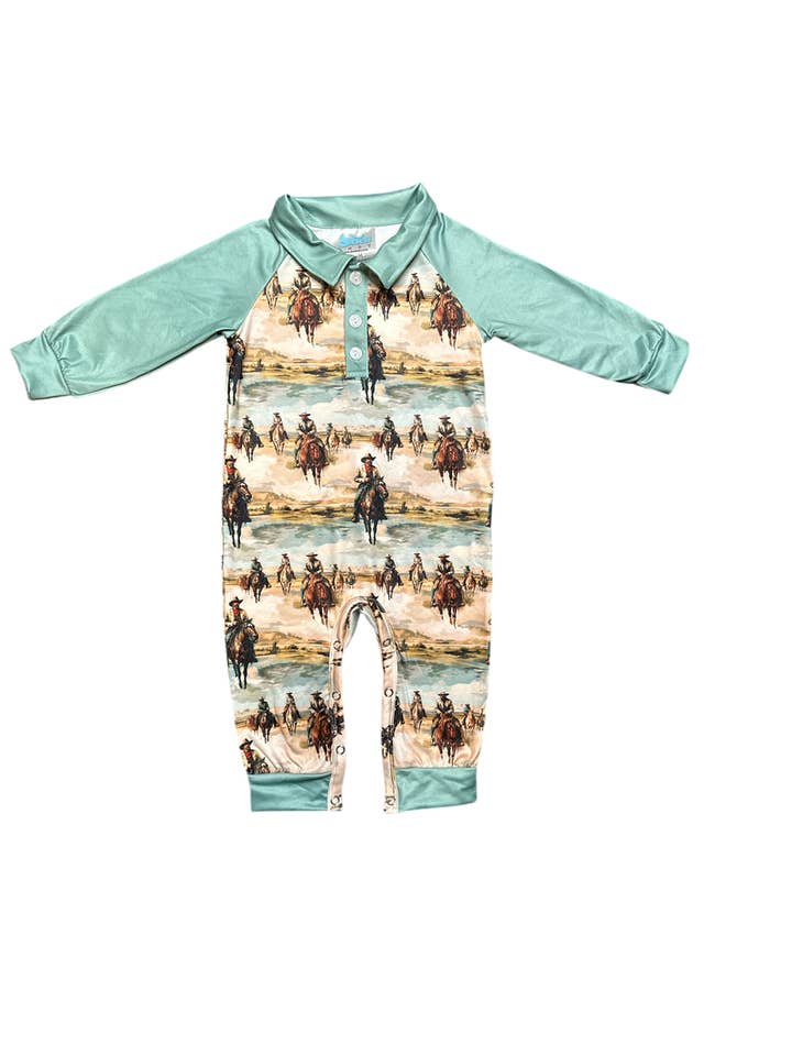 Sunrise Cowboy LS Romper, 0M-2T for wholesale by Shea Baby