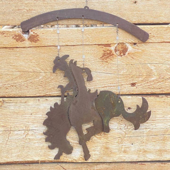 Cowboy Windchime for wholesale by Cut-n-rust LLC