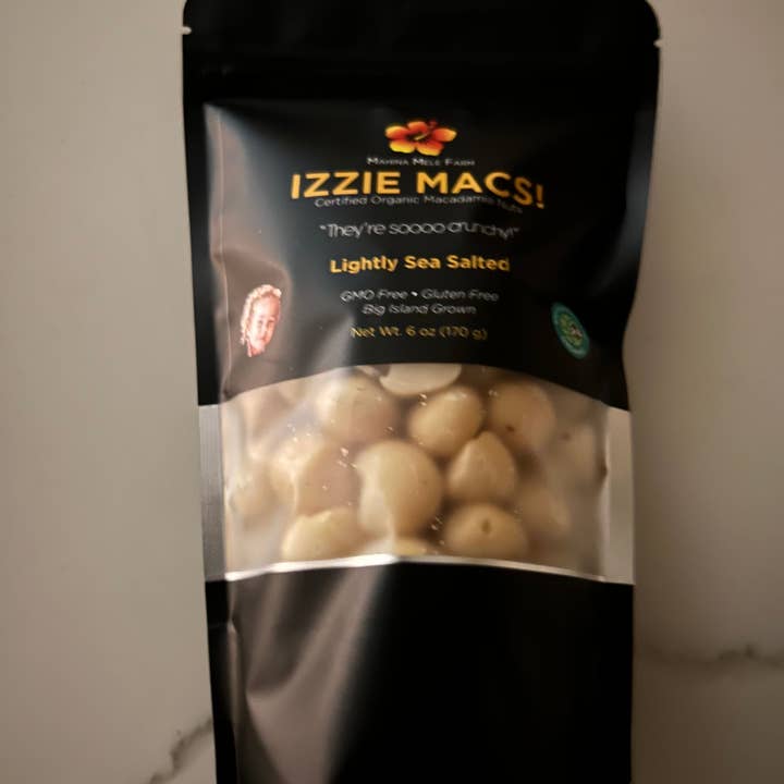 Mahina Mele Farm - Wholesale Nuts - Macadamia Nuts-Lightly Sea Salted Organic Izzie Mac! Macadamia Nuts-Lightly Sea Salted 1