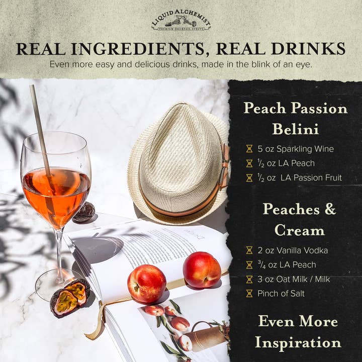 Liquid Alchemist Syrups – wholesale Cocktail mix/syrup – Peach Cocktail Syrup