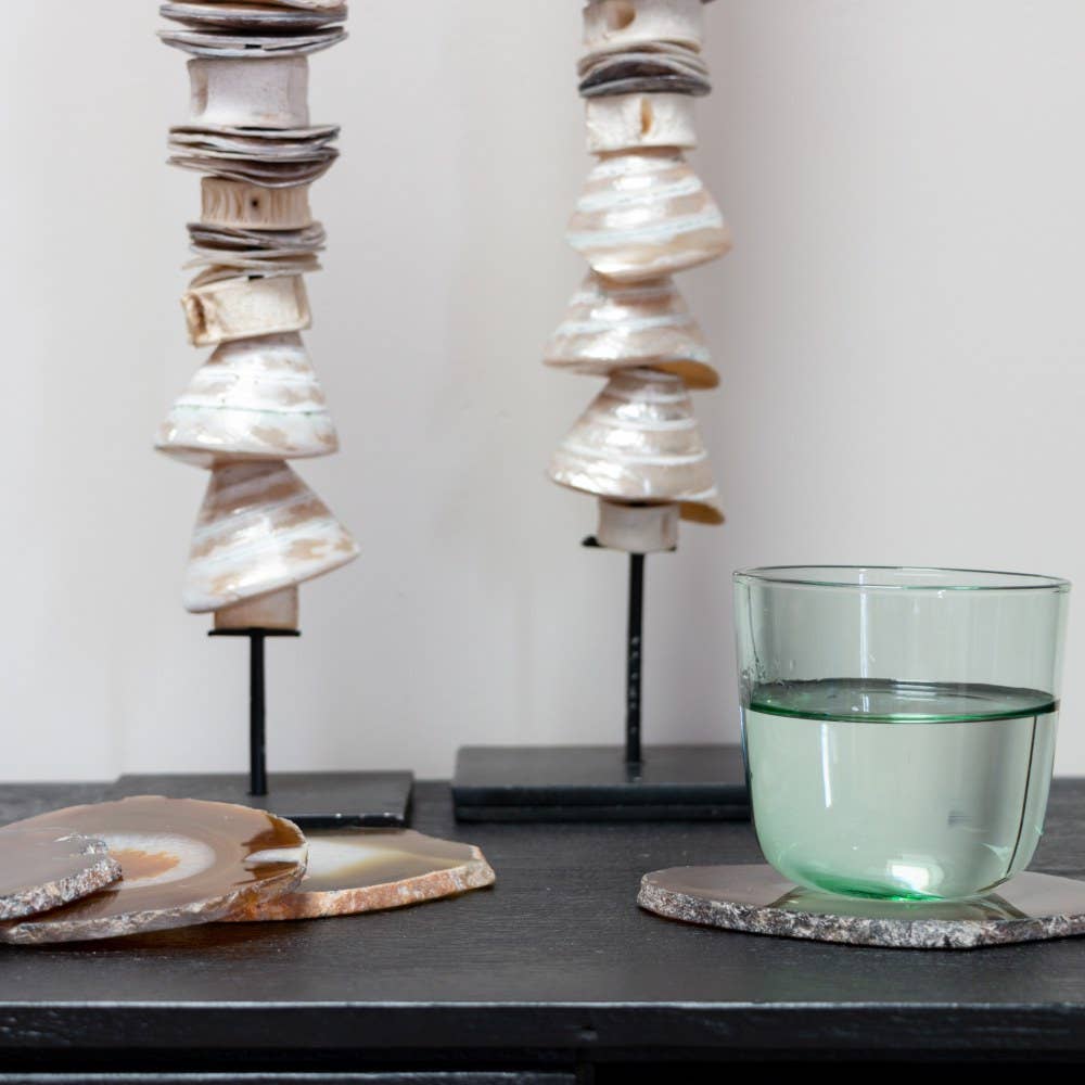 EARTHWARE – wholesale Underlägg – Underlägg set om 4 i honungsfärgad agatsten2