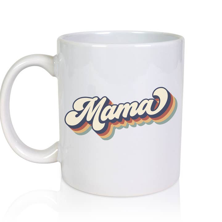 Retro Style Mama Ceramic Coffee Mug 11 oz for wholesale by The Adirondack Studio