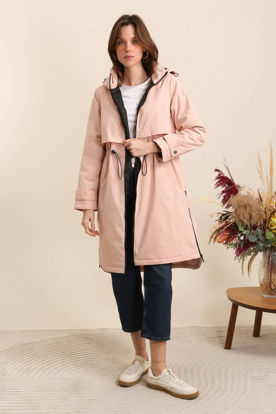 Attrait Paris - Vendita all'ingrosso Impermeabile - Donna - Giacca lunga impermeabile con cappuccio8