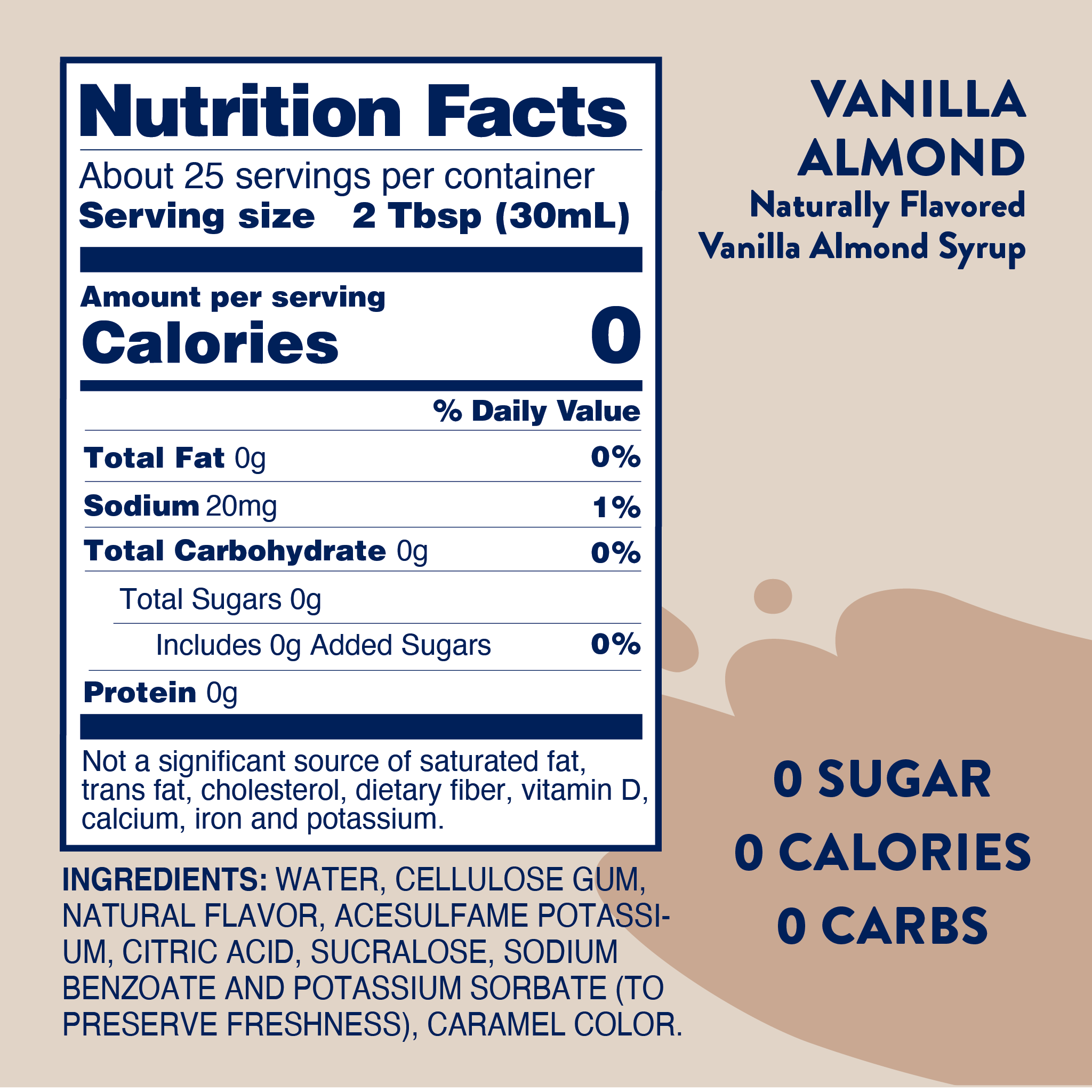 Jordan's Skinny Mixes - Wholesale Flavored Syrup - Sugar Free Vanilla Almond Syrup5