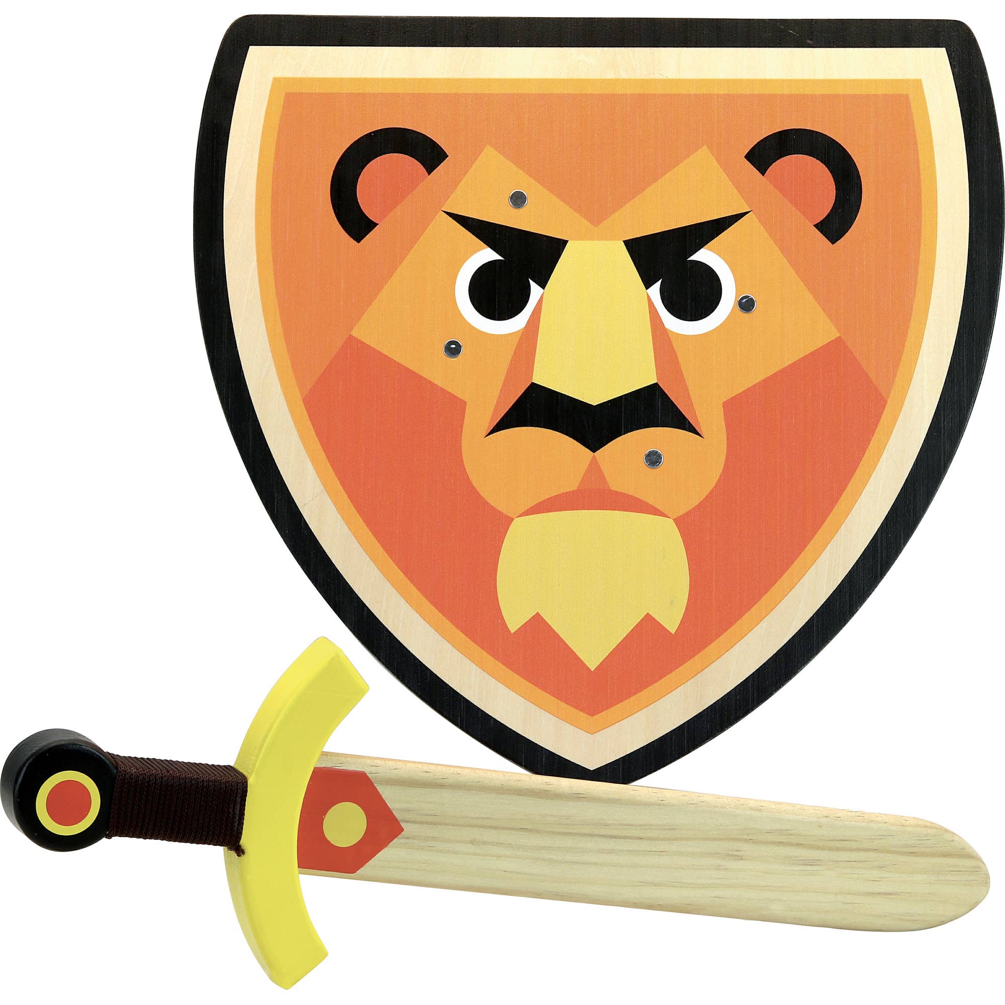 Hippychick – wholesale Wood toy – Child – Vilac Lion Sword & Shield – Kids Pretend Play Knight Set0