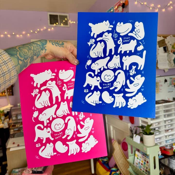Stay Okay Studio - Wholesale Poster - CAT POSTER!!!!1
