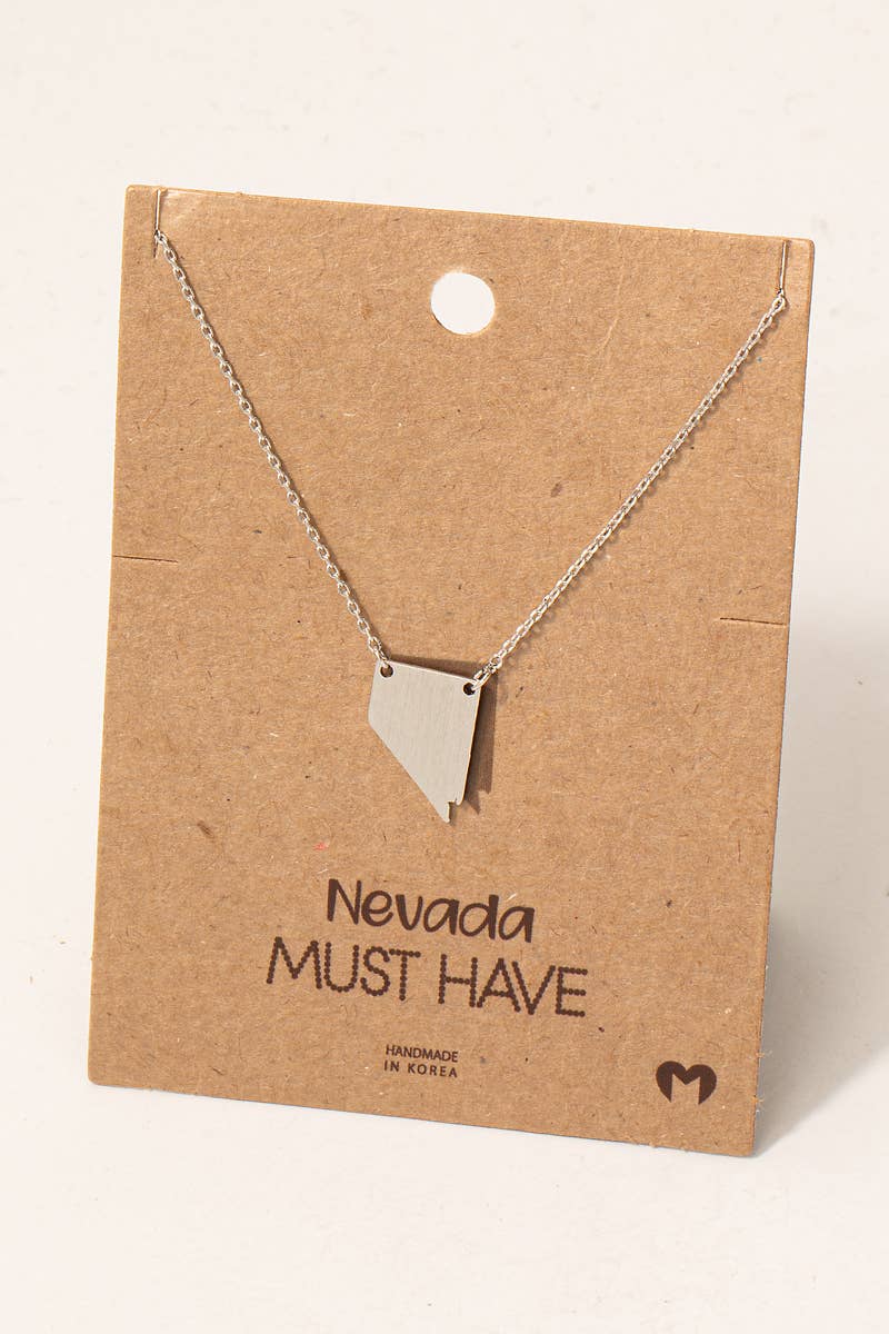Fame Accessories – wholesale Pendant/charm necklace – Nevada State Pendant Necklace2