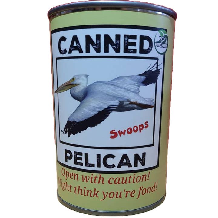 Canned Gifts - Wholesale Stuffed/plush toy – Kids & baby - Swoops the Canned Pelican - Eco-Friendly and Recycled Gift7
