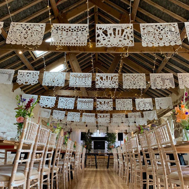 ArtMexico Ltd - Wholesale Bunting/Garland - Traditional Mexican Wedding Papel Picado Garland Decor 10m1