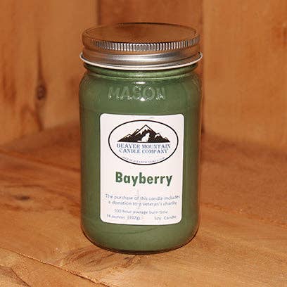 Bougie soja Bayberry pour la vente par Beaver Mountain Candle Company