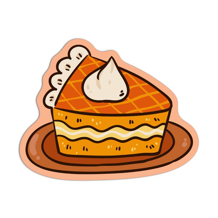 Adesivo in vinile con texture a forma di torta del Ringraziamento per la vendita all'ingrosso da parte di Girls Printing House