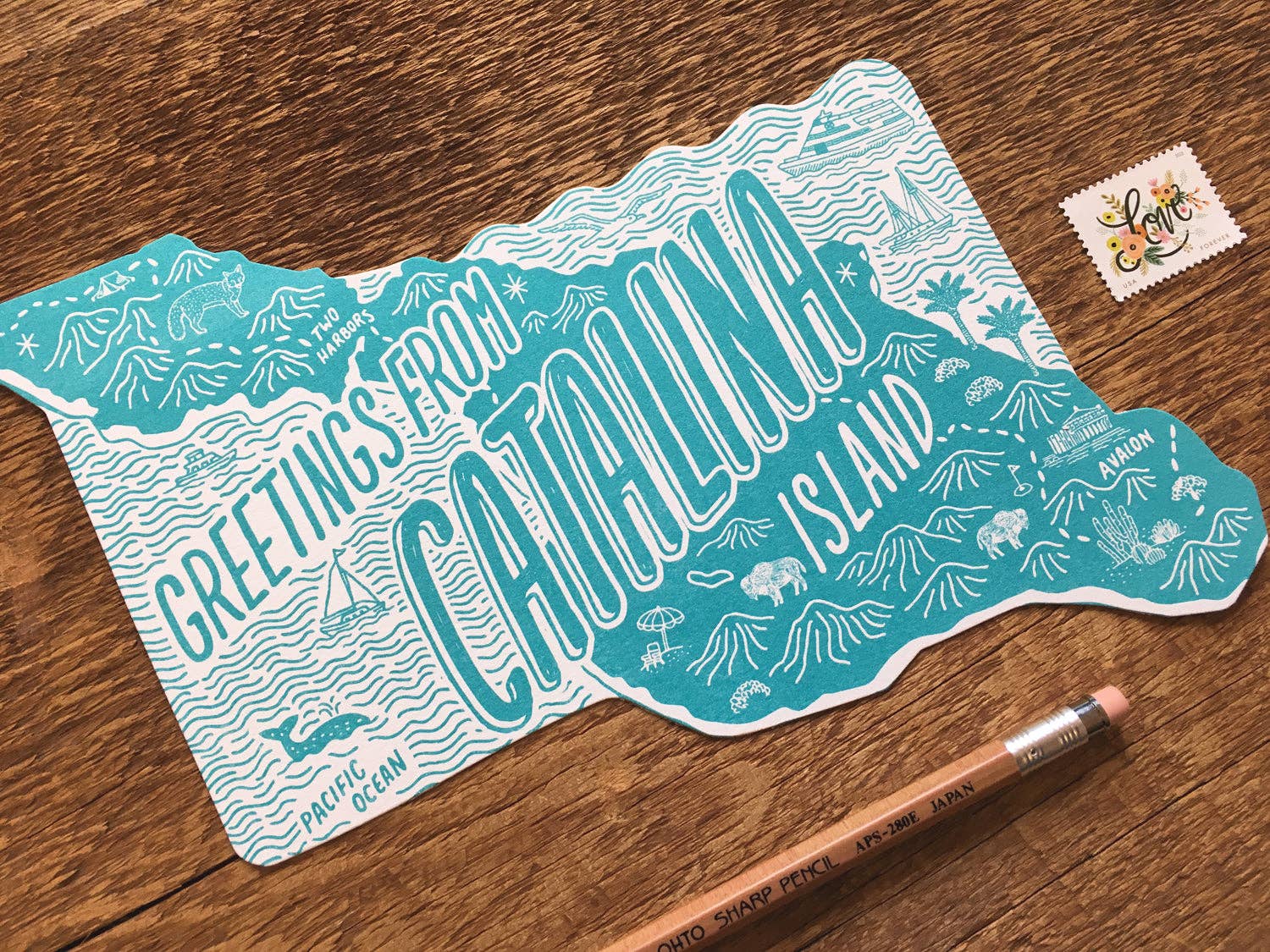 Noteworthy Paper & Press - Vente Cartes postales - Carte postale de l'île Catalina2