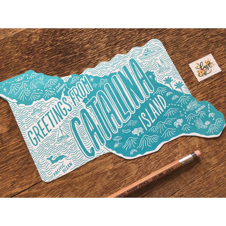 Noteworthy Paper & Press - Vente Cartes postales - Carte postale de l'île Catalina2