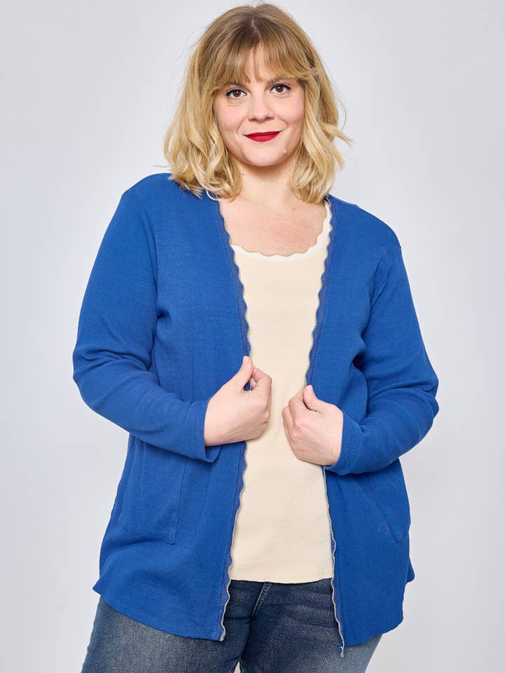 Stor størrelse - Flydende cardigan med lommer for engroshandel hos C'MELODIE