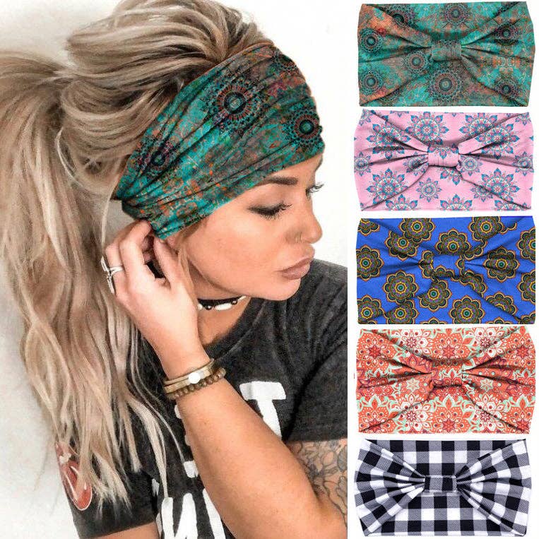 Tourtiwi - Wholesale Fashion Headband - Women's - Bohemian Mandala Print Sports Headband5