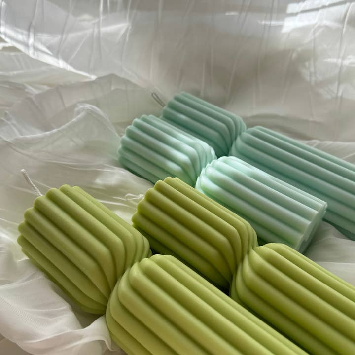 Vive Candles - Wholesale Novelty Candle - Striped Pillar Candle