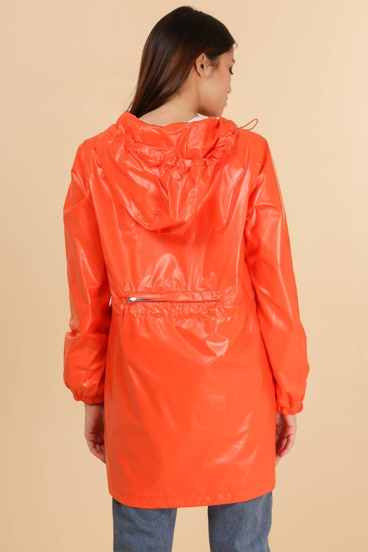 Attrait Paris - Vendita all'ingrosso Giacca antivento - Donna - Impermeabile lungo metallico con zip colorata e richiudibile13