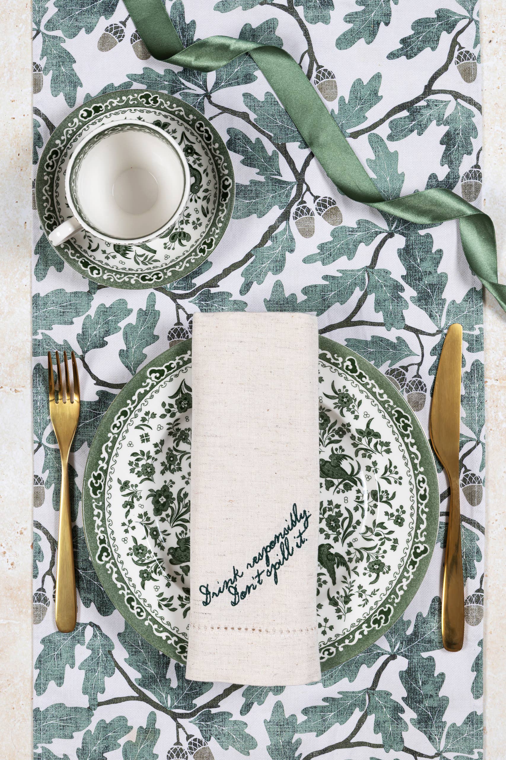 Pintail Candles | Avalon Home - Wholesale Dinner & Cloth Napkin - Drink Responsibly Linen Napkins | Embroidered Napkins1