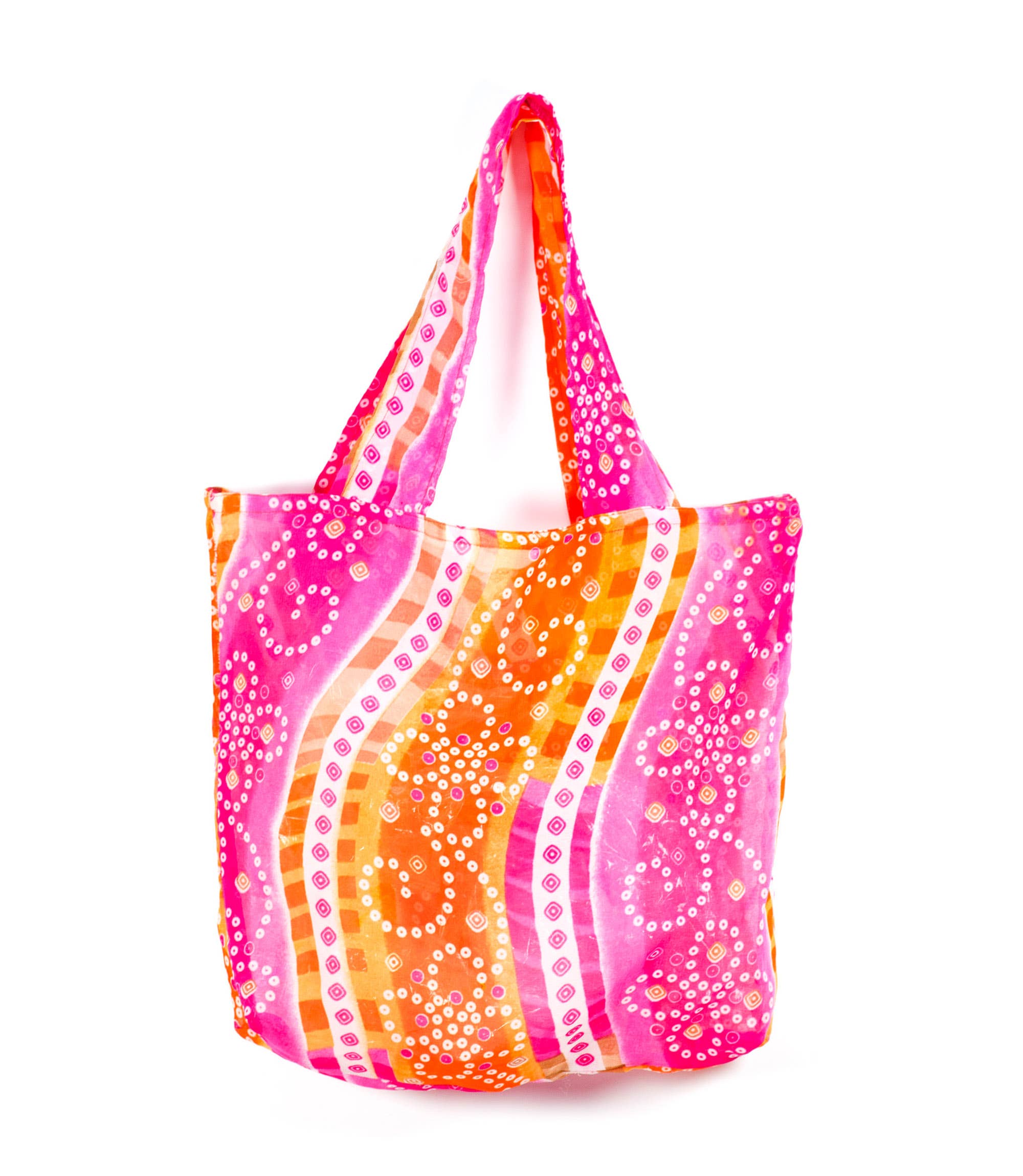 Matr Boomie Fair Trade - Wholesale Grocery/Shopping Bag - Reusable Fold-Up Shopping Bag - Assorted Upcycled Sari2