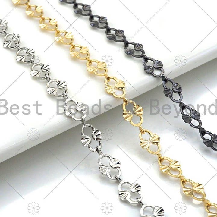 BestBeads&Beyond - Wholesale Link & Chain Necklace - High Quality Hand Made Thin Fancy Oval link Chain, 18K Real Gold Plated Chain, Wholesale bulk Chain, 6.5x11mm,sku#M316
