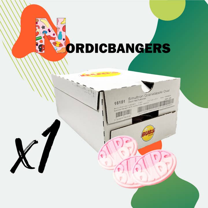Nordicbangers - Swedish Candy Supply - Wholesale Gummy - Bubs Swedish Candy Box 2.8kg Oval Wild StrawberryPomegranate