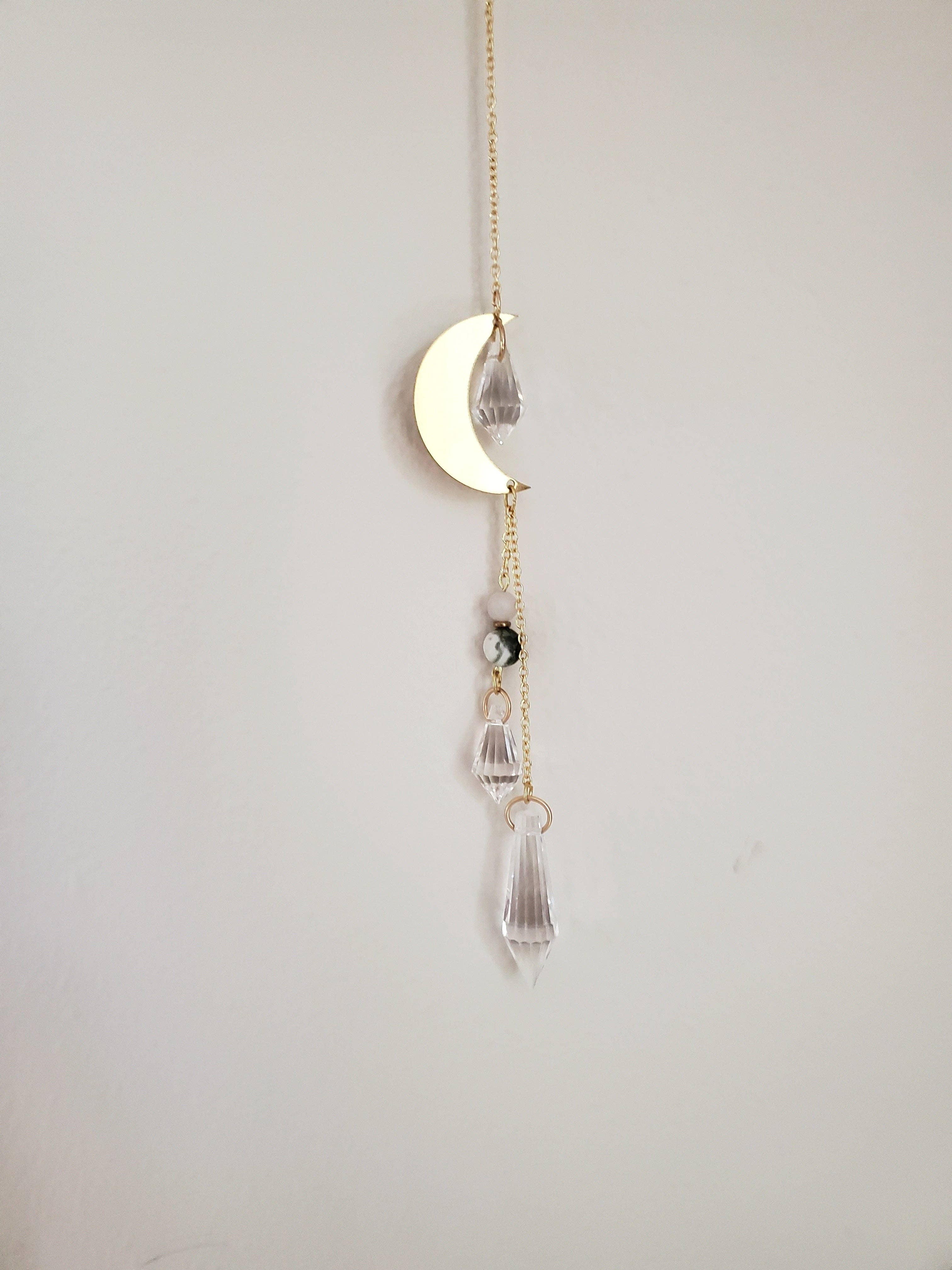Zoerb & Co - Wholesale Suncatcher - Suncatcher Moon Mobile | Brass and Tree Agate2