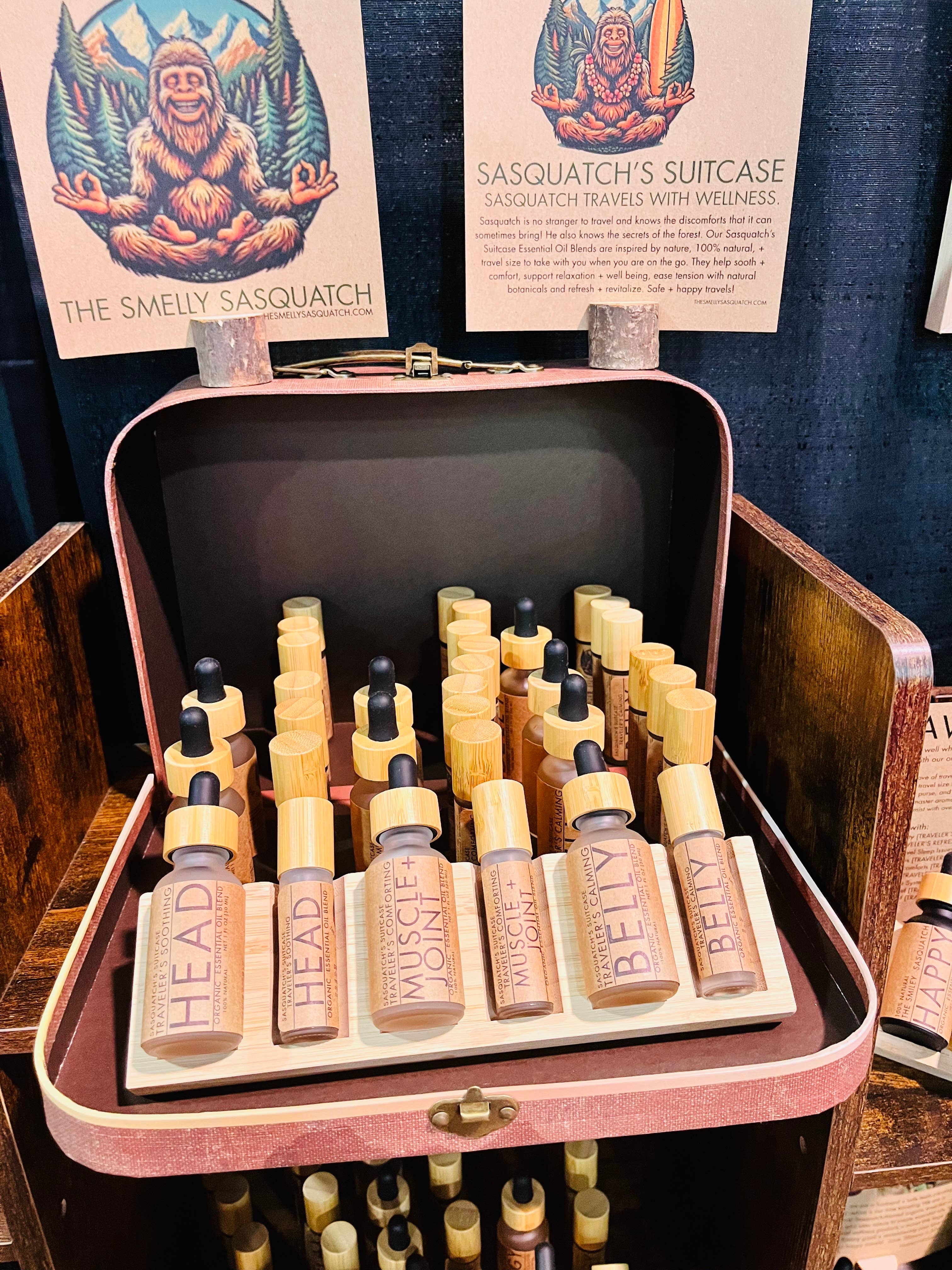 The Smelly Sasquatch - Wholesale Retailer Display - Home & Living - Suitcase Display 1