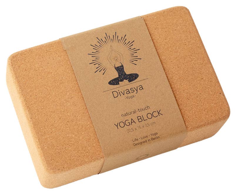 Divasya - Wholesale Yoga Block/Bolster - Cork Yoga Block | medium size | rounded edges | 22.5 x 15 x 7.5 cm4