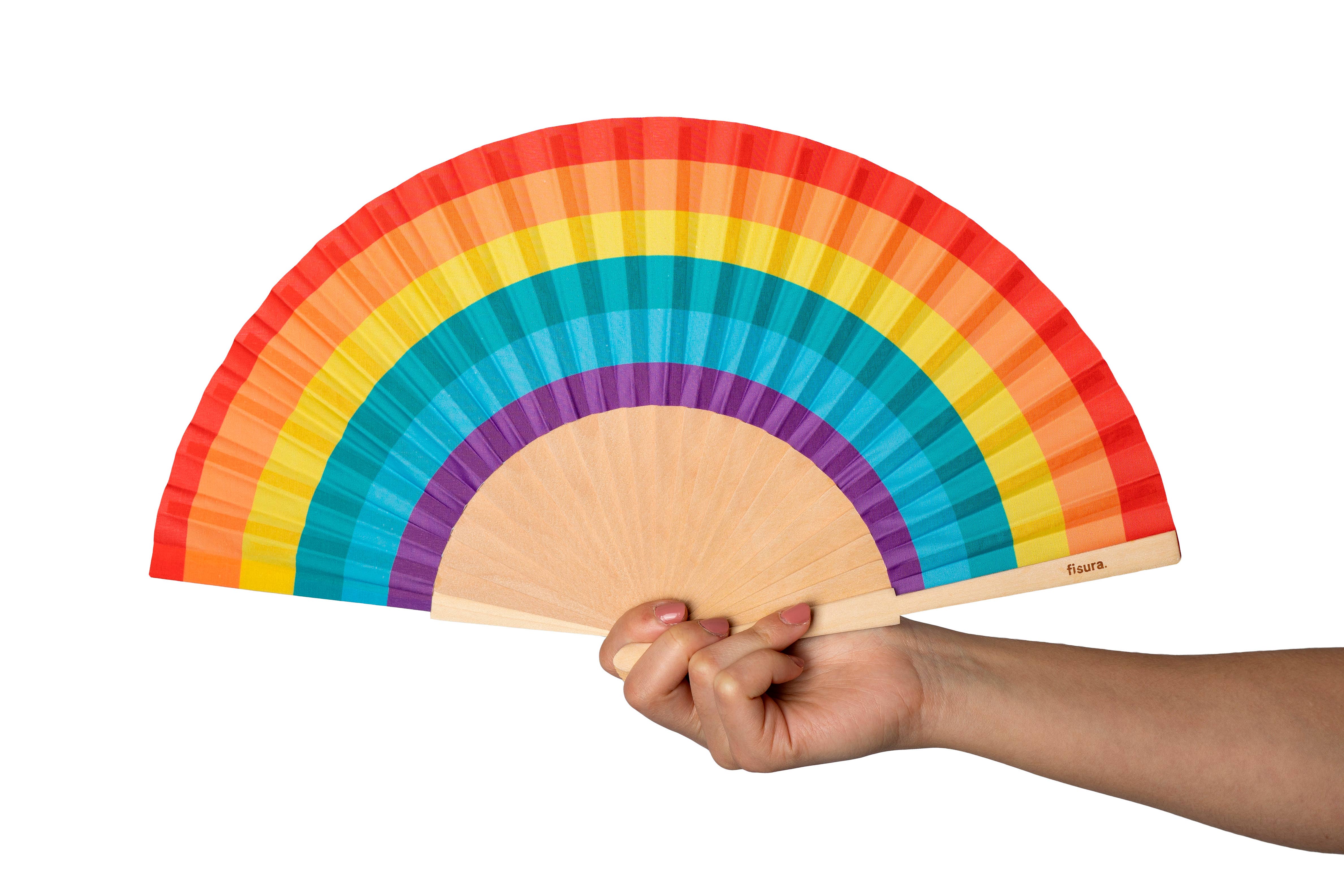 Fisura - Wholesale Handheld Folding Fan - “Rainbow” fan2