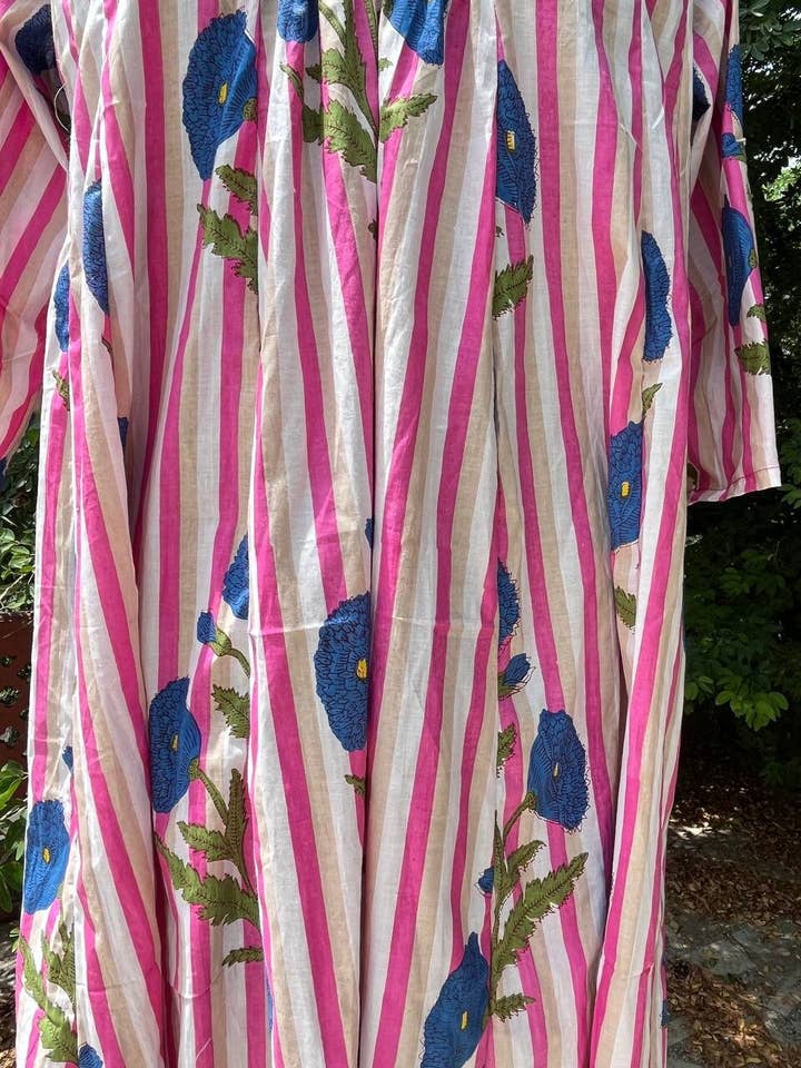 Bhawana Handicrafts - Wholesale Dress - Women's - Indian Cotton Floral Block Print Handmade Circle Long Dress2