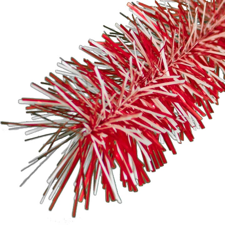 Red & White Tinsel Garland for wholesale by Lee Display