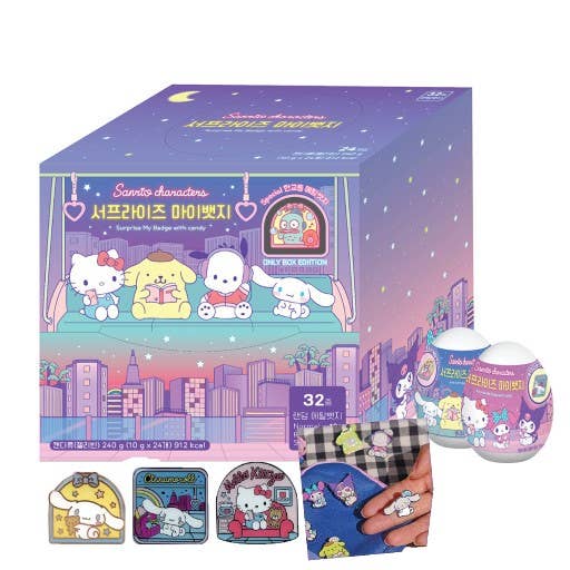 K_Wonderland - Wholesale Lapel Pin/Button - Sanrio Character pins Badge Random Egg Box-24Pcs Limited