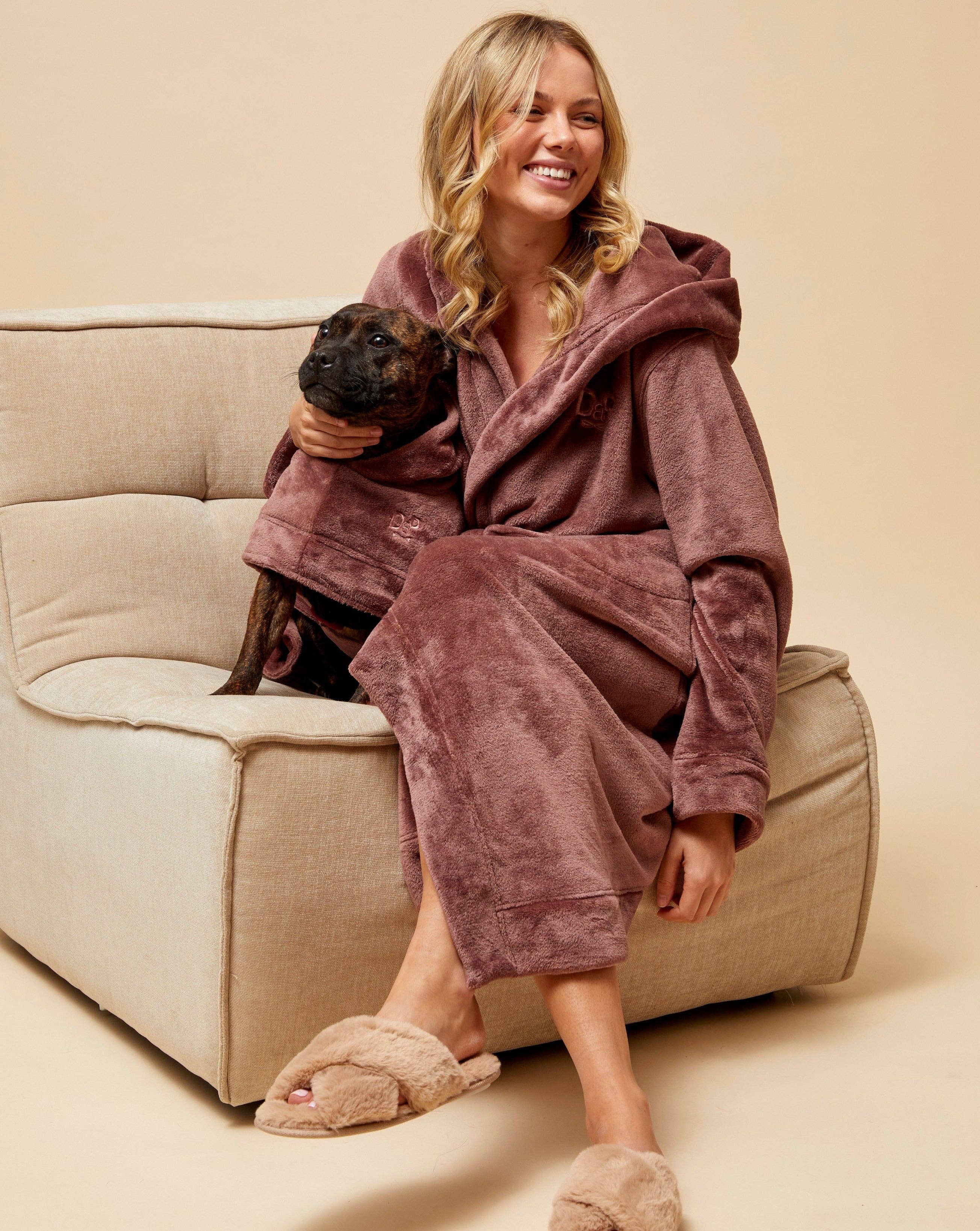 Darren & Phillip – hoodie - Cão por atacado – Roupão Calmante Original para Cães - Chocolate, Combina com Roupão Humano5