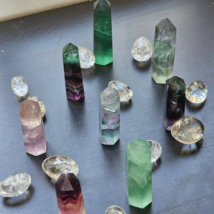 Moon Rituals - Vente Pierre et cristal de spiritualité - Tour de Fluorite - Pointe de Cristal de Guérison pour la Clarté, la Concentration et la Croissance Spirituelle3