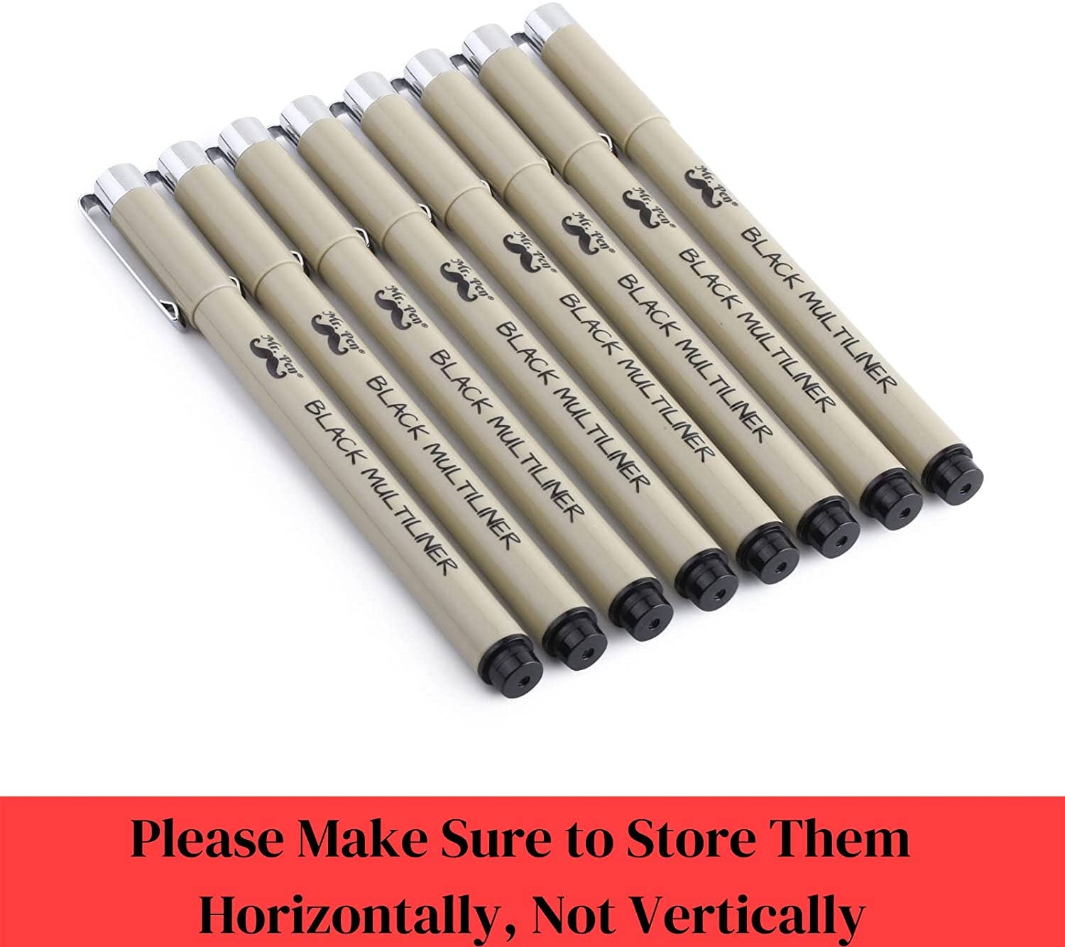 Mr. Pen - Vente Stylos - Lot de 8 stylos à dessin multiliner noirs Mr. Pen3