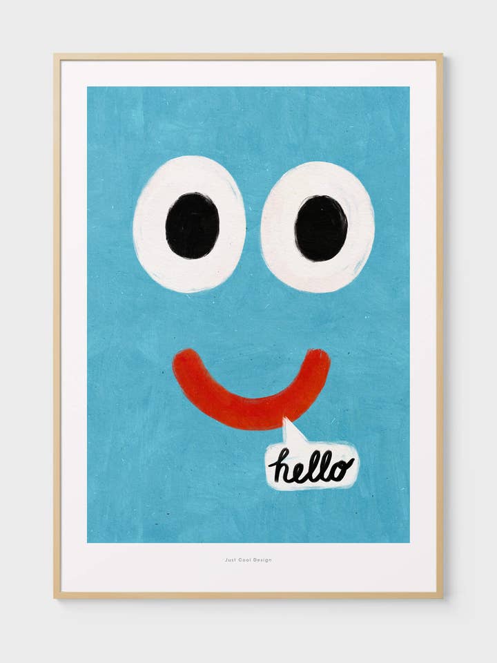 Hello Smile | A4–A3 Simple Friendly Illustration Print for wholesale by Just Cool Design